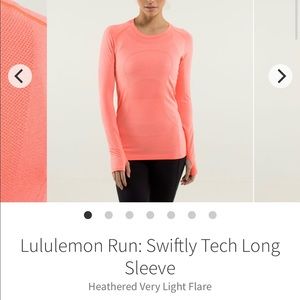 Lululemon swiftly long sleeve, size 6